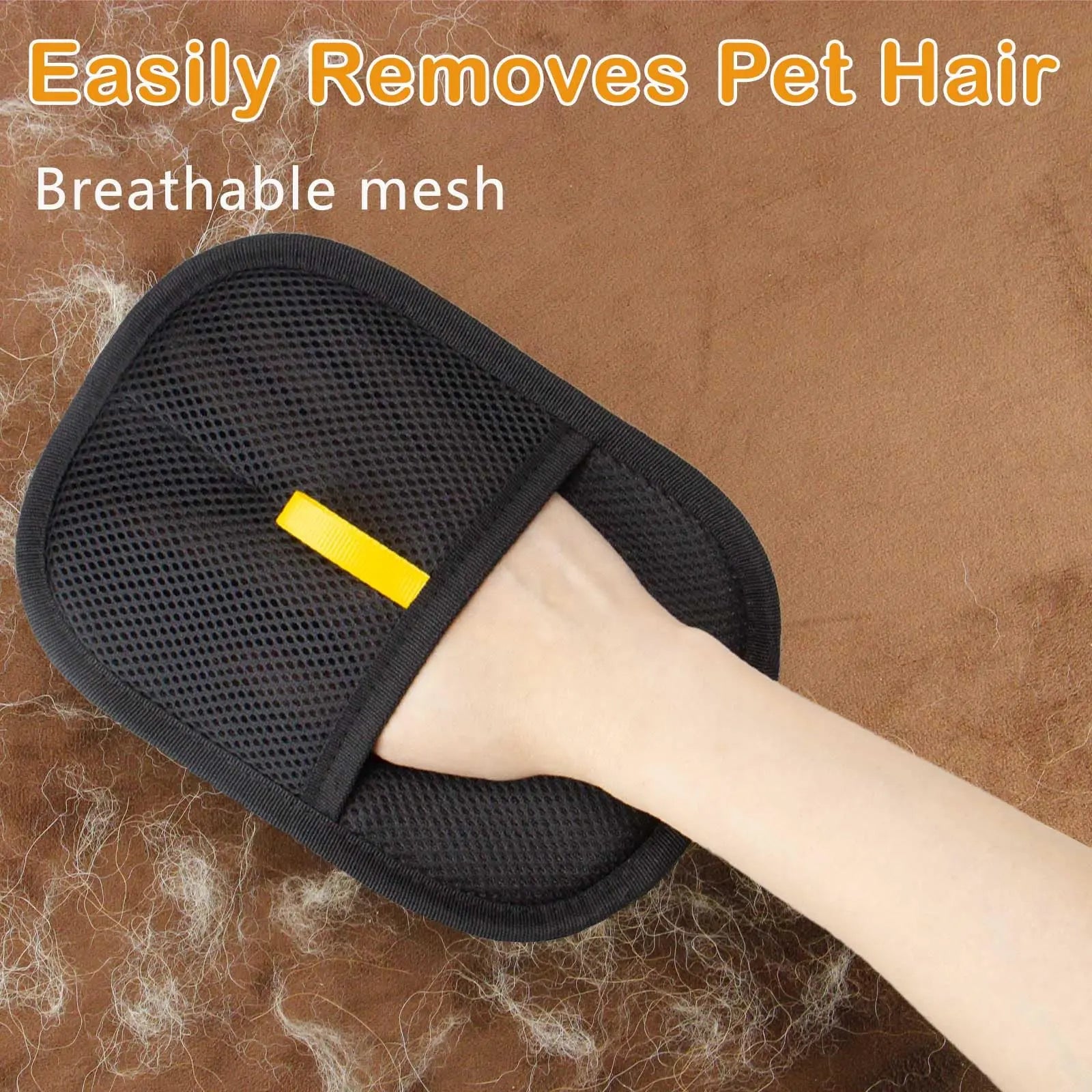 Pet Hair Removal Glove - Electrostatic Cat Dog Hair Remover Glove, Reusable Magic Brush Pet Hair Remover Tool for Couch, Carpet, and Car Seat (Black,1 Pack)