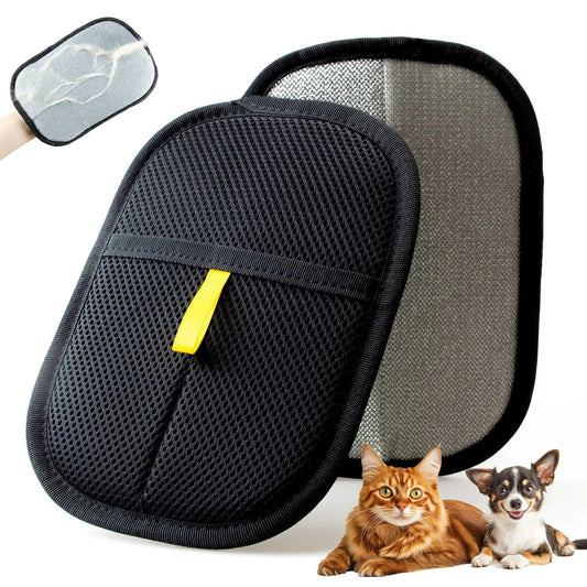 Pet Hair Removal Glove - Electrostatic Cat Dog Hair Remover Glove, Reusable Magic Brush Pet Hair Remover Tool for Couch, Carpet, and Car Seat (Black,1 Pack)