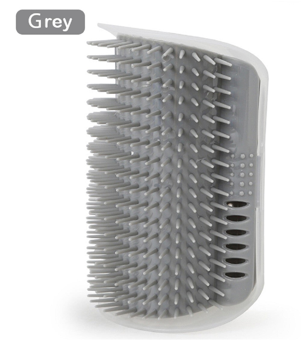 Cat Self Groomer Wall Brush Corner Face Scratcher Massage Comb Catnip Holder