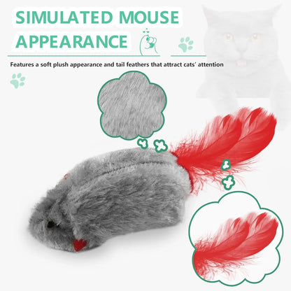 Self Play Toys,2 Pack Door Hanging with Squeaky Sound,No Required,Interactive Enrichment Toys for Bored Indoor Adult Cats, Boredom Toys Mice with Tail