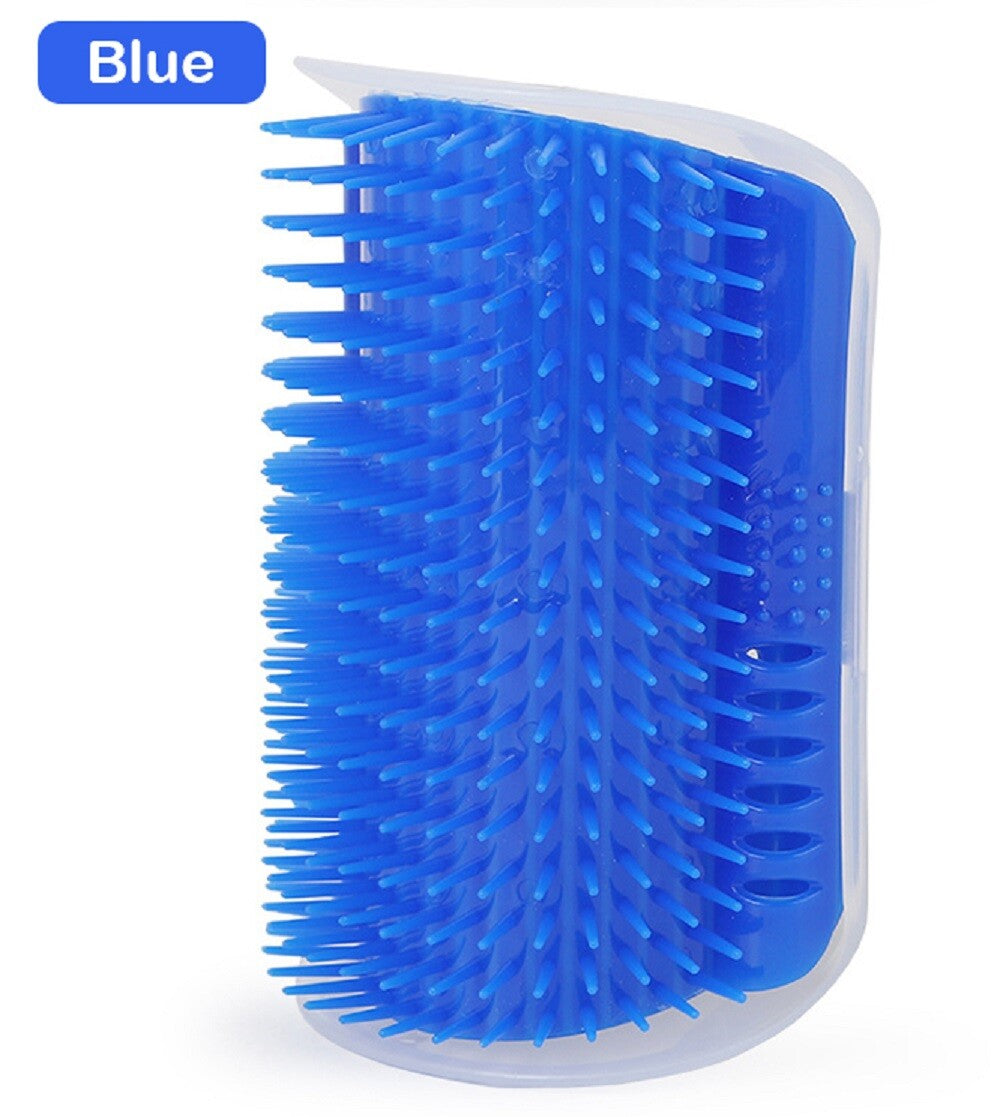 Cat Self Groomer Wall Brush Corner Face Scratcher Massage Comb Catnip Holder